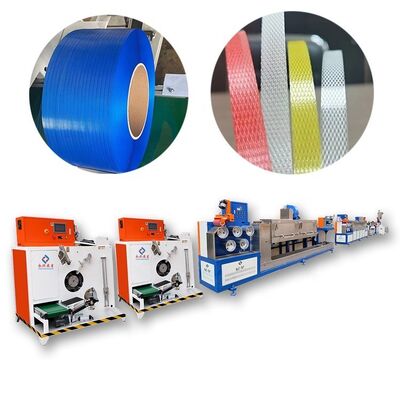 Buon prezzo Macchina per la fabbricazione di cinghie in PP resistente con capacità di 100-800 kg/ora, larghezza 9 ∼32 mm e disegni di incisione opzionali per la logistica e la spedizione in linea