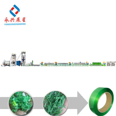 Buon prezzo Macchina per la fabbricazione di cinture di imballaggio di strisce di plastica in PET verde in linea
