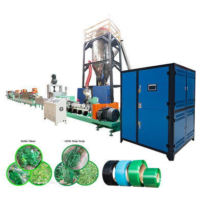 9-32 mm larghezza della cinghia e chip in PET Materiale grezzo Macchina di estrusione di cinghia in PET per una produzione liscia