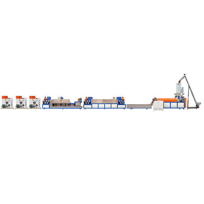 Buon prezzo Linea di produzione di cinture di PP completamente automatica, macchina di estrussione per cinture di imballaggio di 9 mm in linea